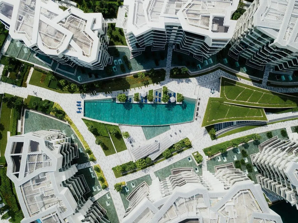 This image is of real estate properties and apartments that can benefit from digital signs.