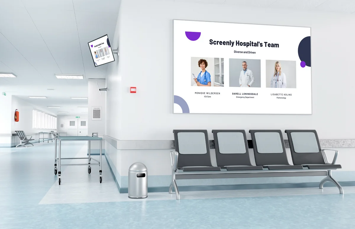 Screenly provides digital signage solutions for hospitals. Take a look at our case study on digital signage displays in hospitals.