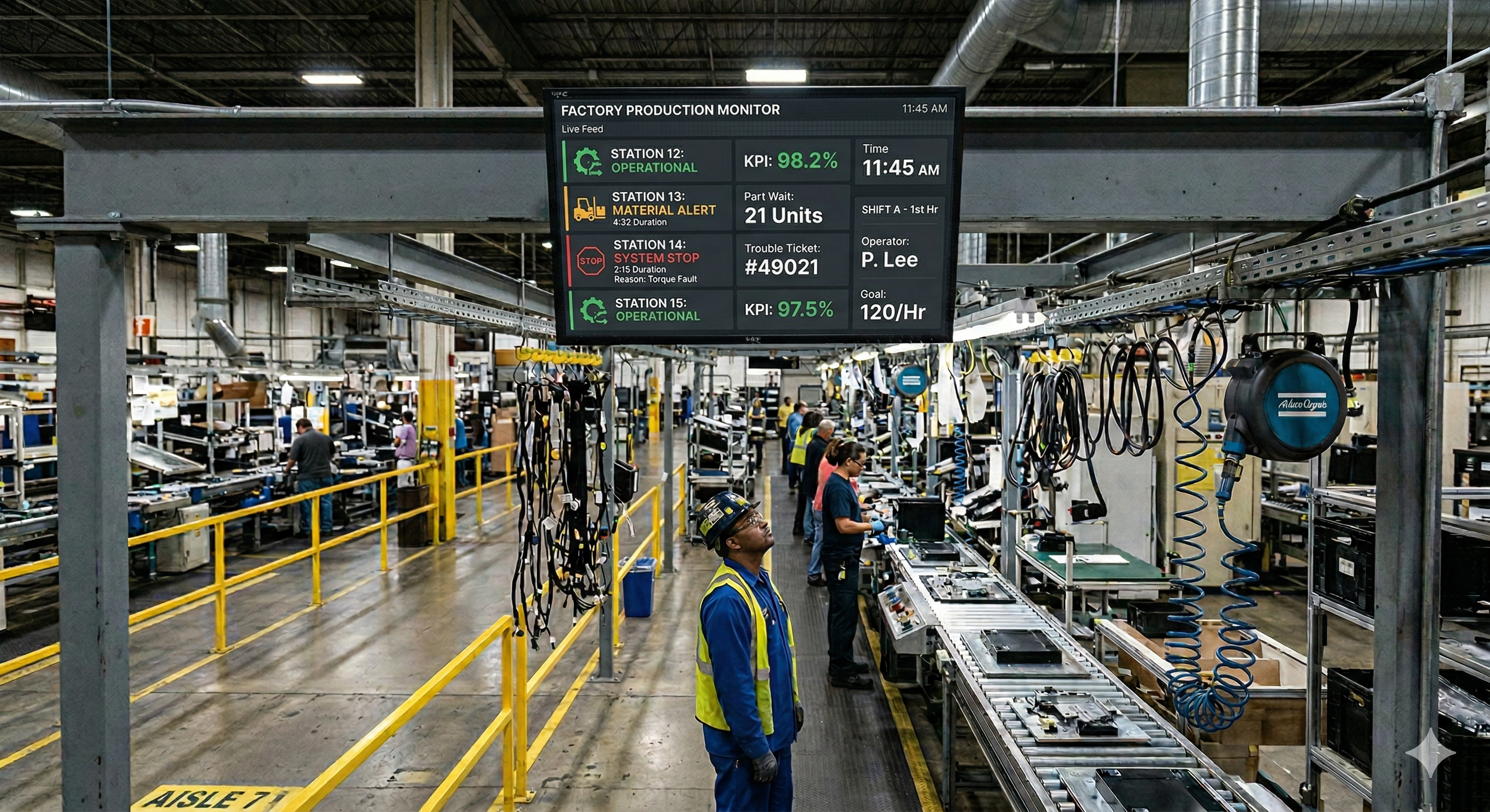 Broadcast andon and line-stop alerts to the right people instantly