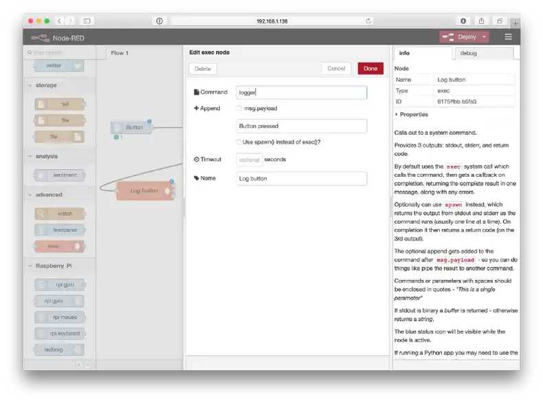 Log button clicks using the `logger` command.