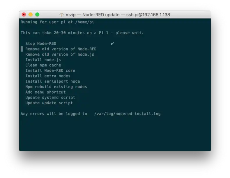 Node-RED installation script