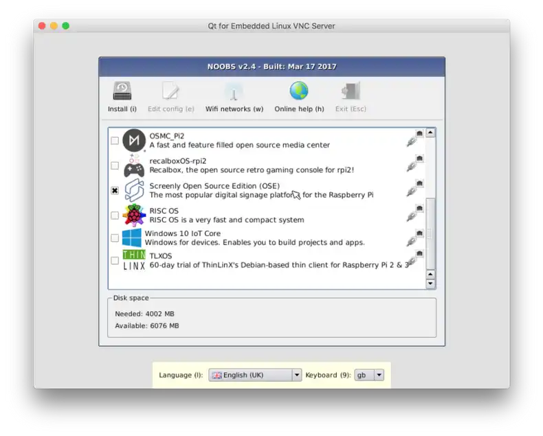 NOOBS Installer. Just pick Screenly OSE and you're ready to go.