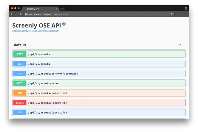Screenly OSE API documentation