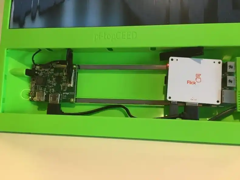 I had to disable the pi-top power supply to the Raspberry Pi to fit the Flick HAT.