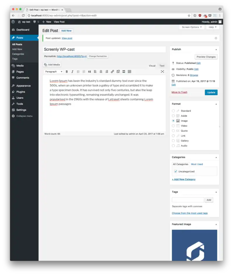 WordPress content creation