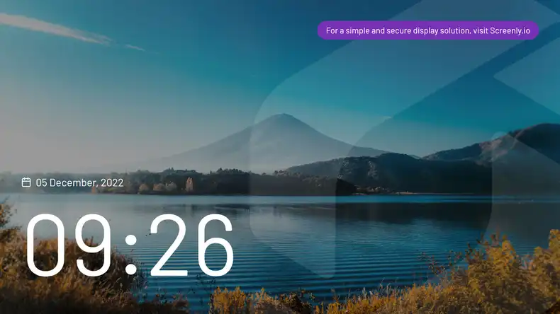 The Screenly Clock App web page showing the URL for the Clock App.