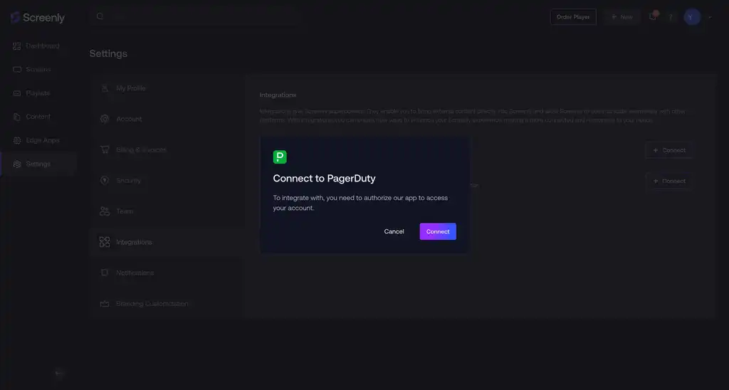 The PagerDuty Services setup page.