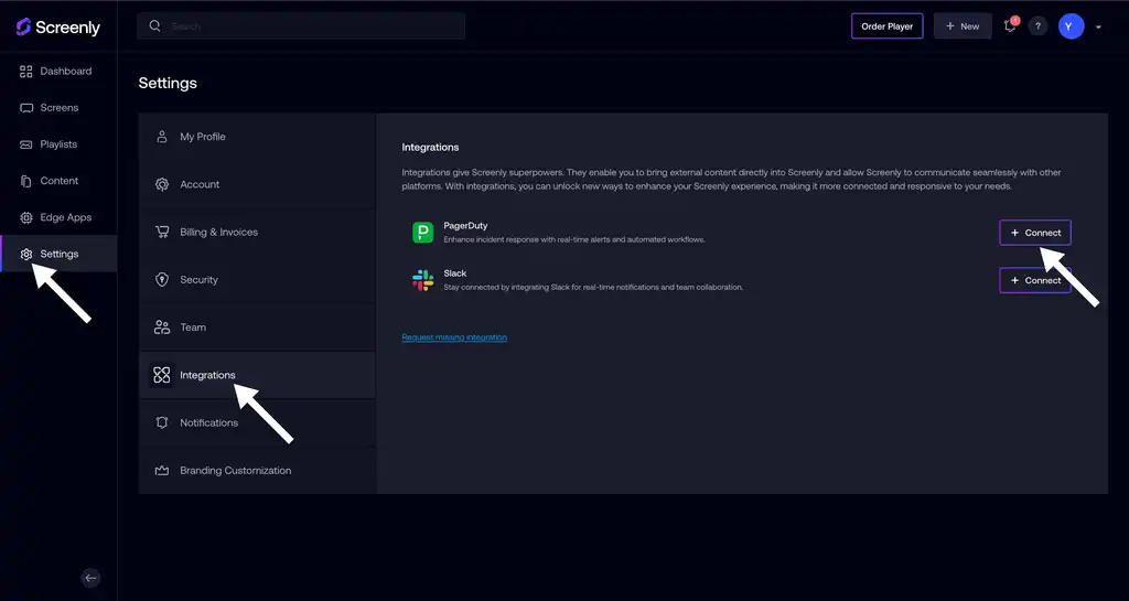 The PagerDuty Services setup page.
