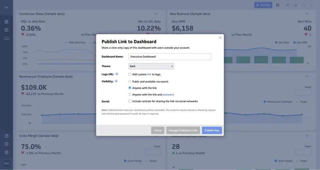Access your Klipfolio share link.