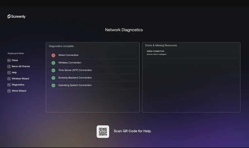 accurate wired connection status screenshot