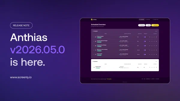 Anthias v2026.05.0 release highlights per-asset scheduling