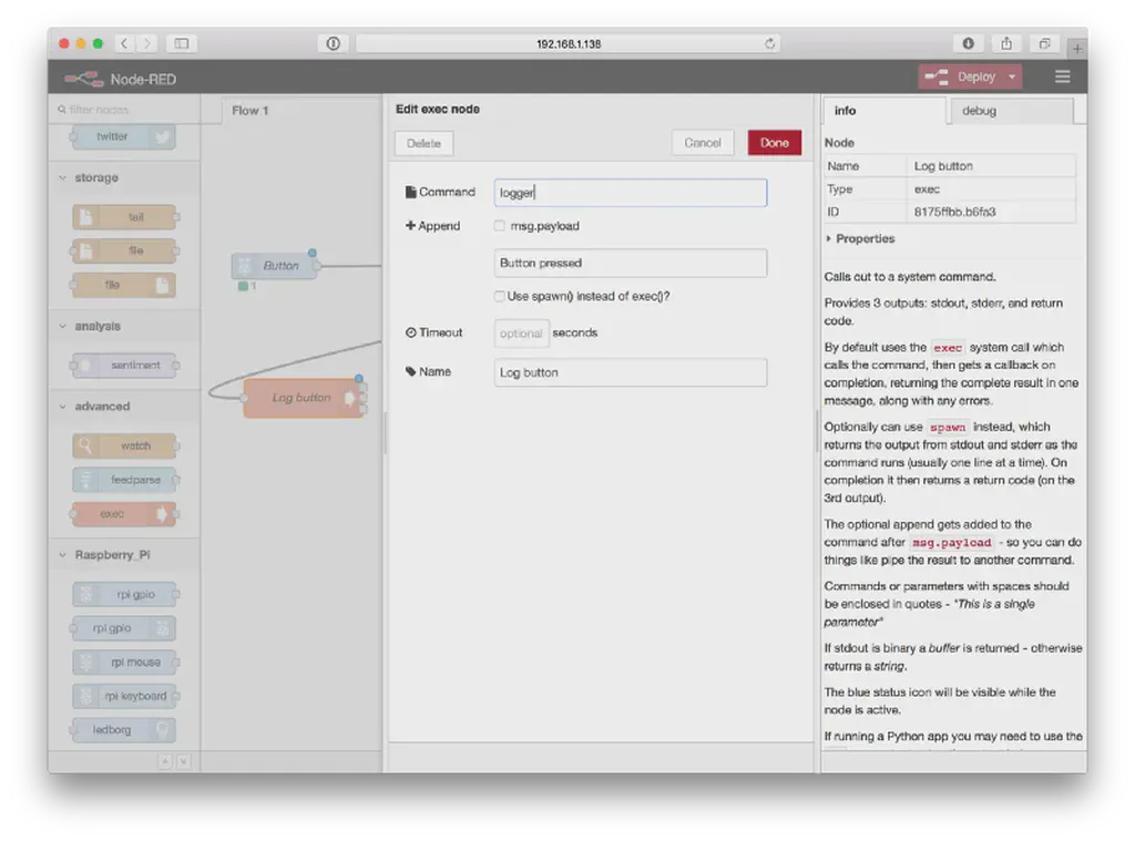 Log button clicks using the `logger` command.