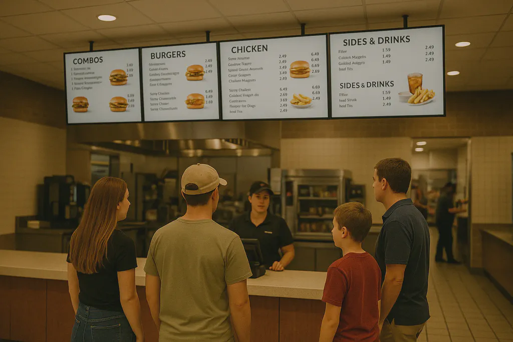 Quick Service Restaurant (QSR) digital signage deployment and management