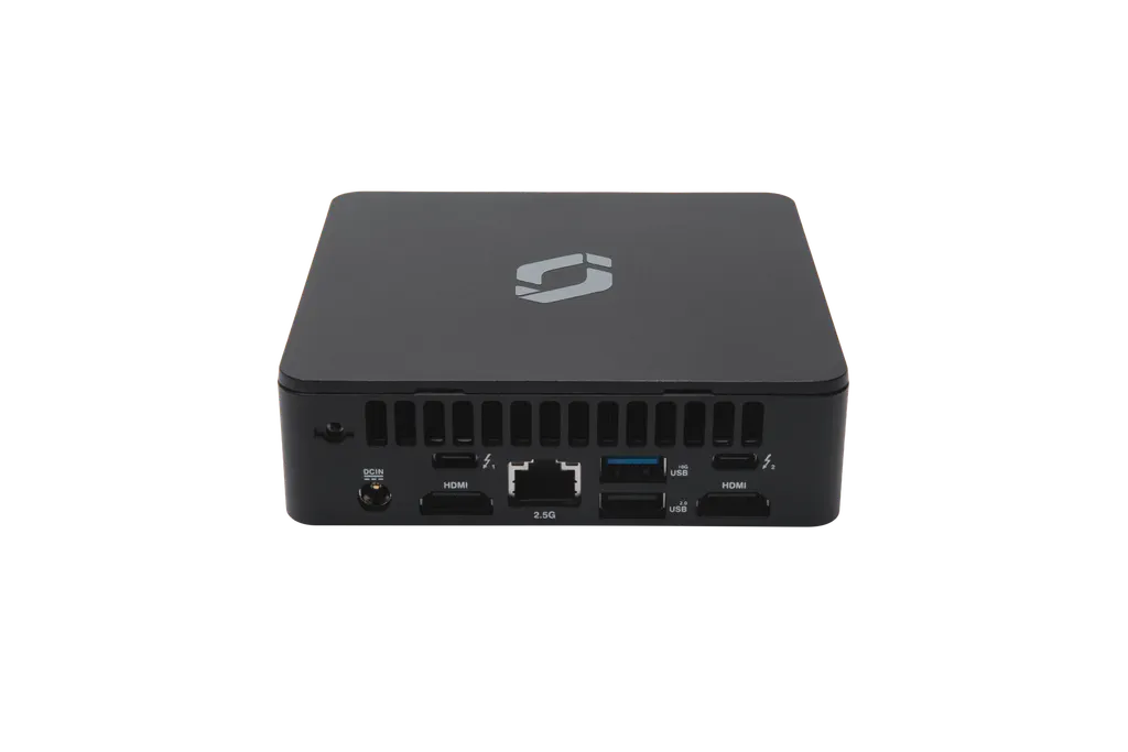 A back view of the Screenly Player Max Mk II, showing more of the available ports