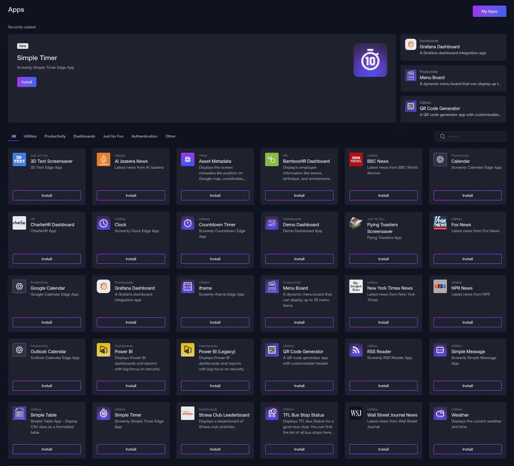 Edge App categories page