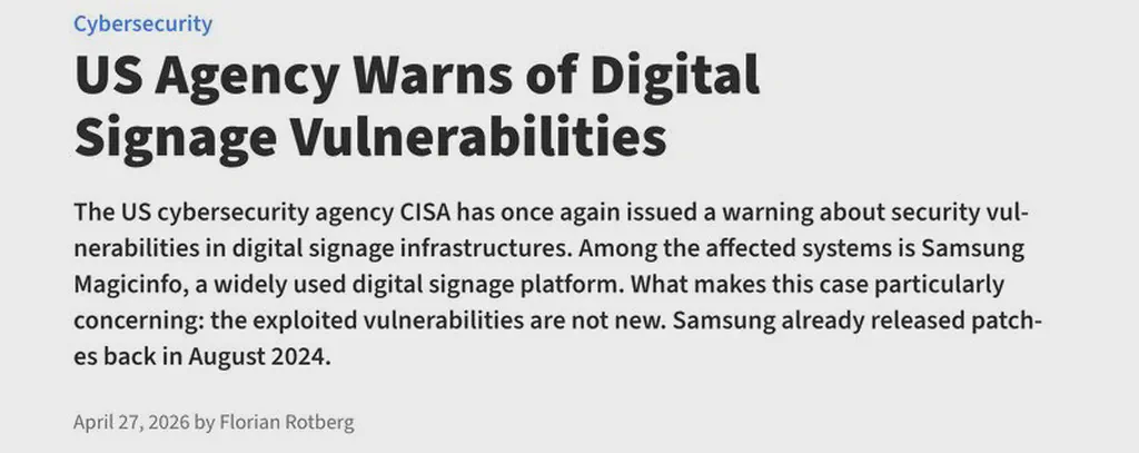  digital signage vulnerabilities