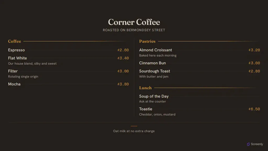 menu board app screenshot from signageapps.com