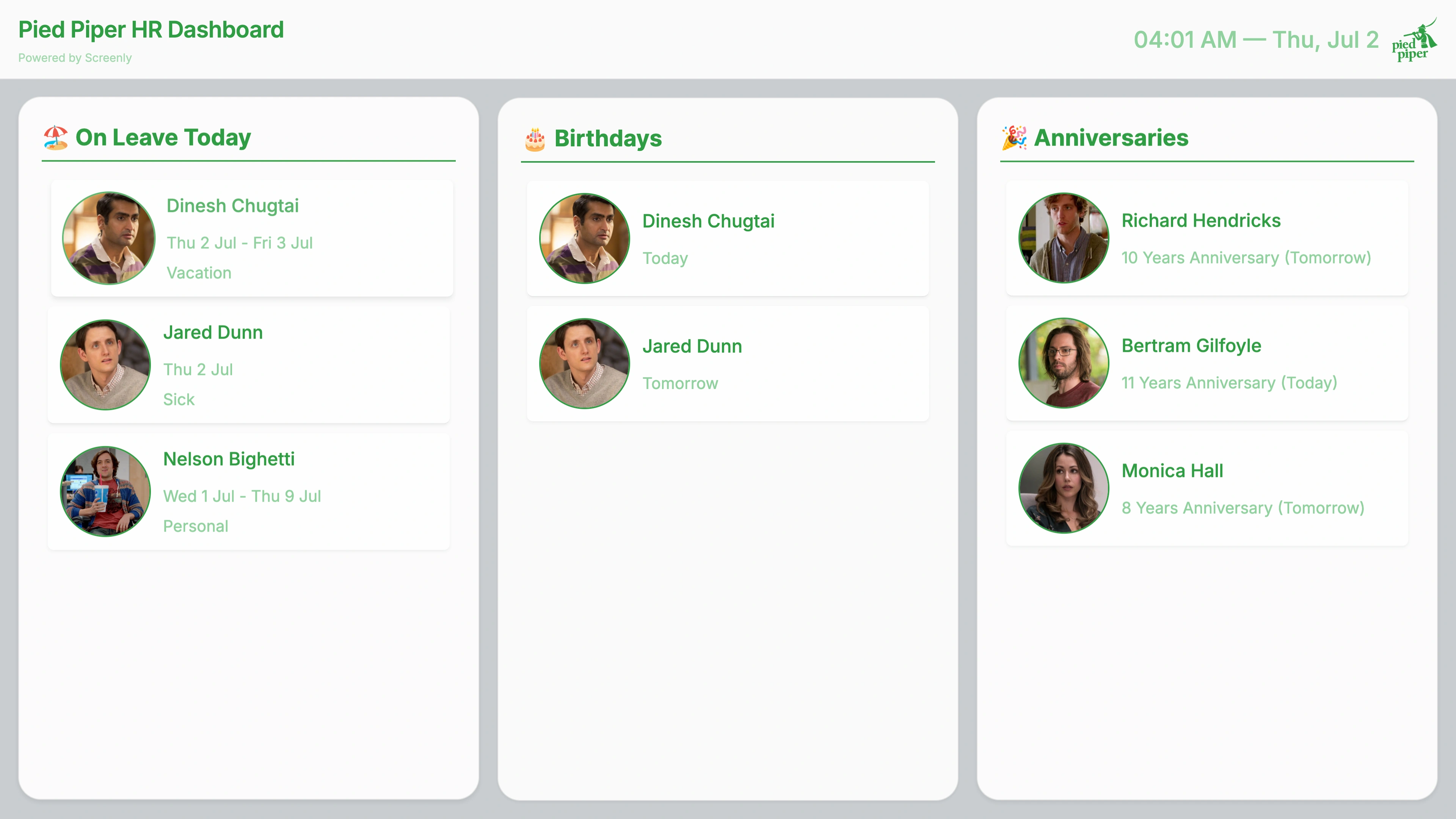 CharlieHR Dashboard Landscape screenshot 1