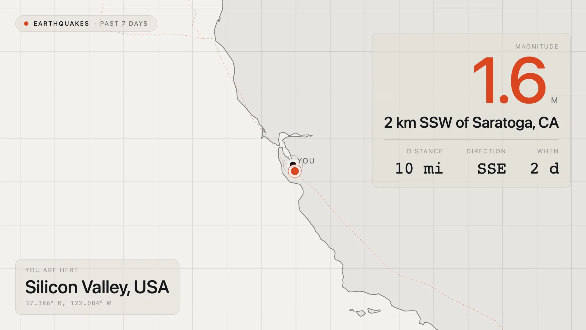 Earthquake Map Landscape screenshot 1