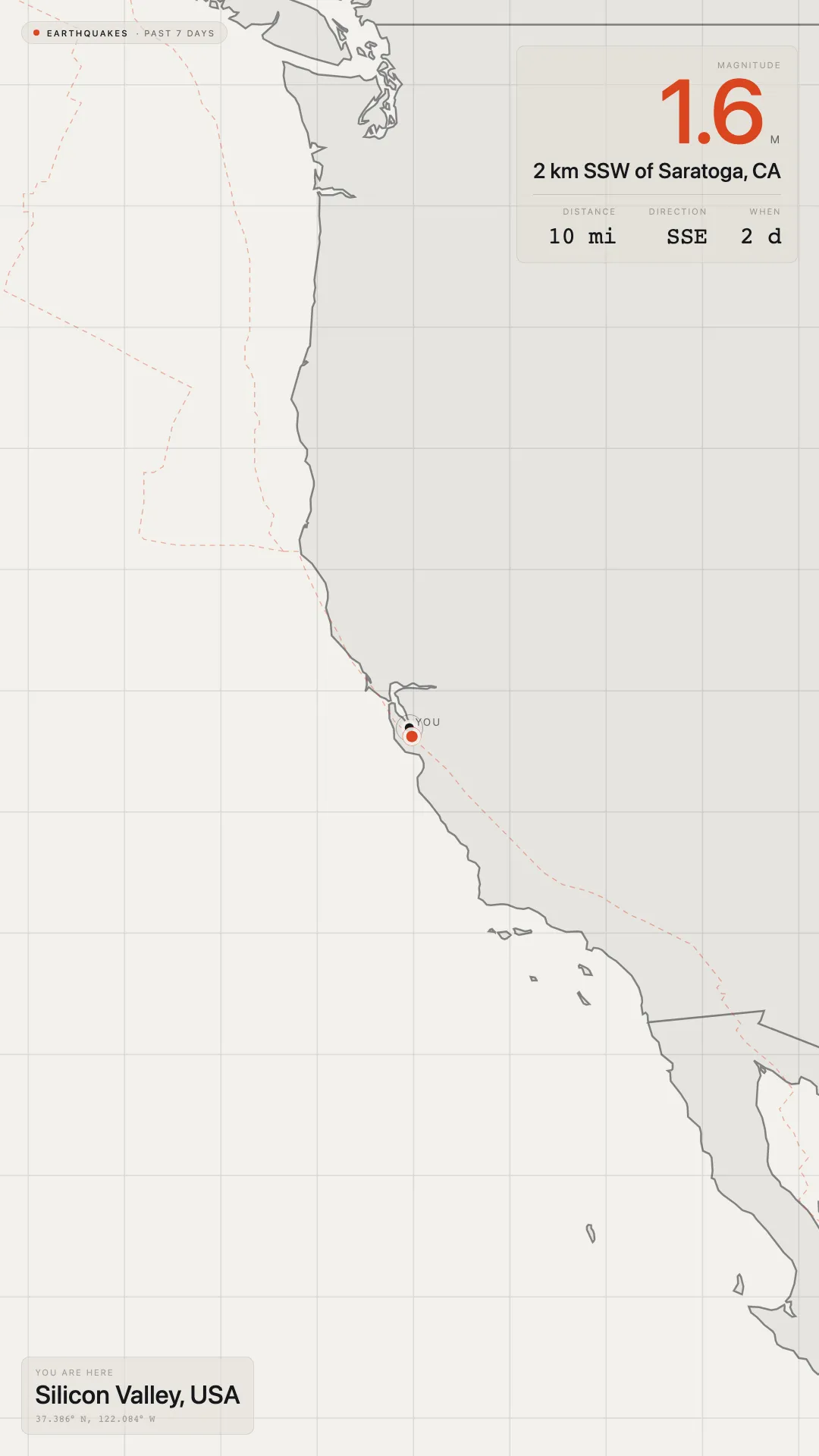 Earthquake Map Portrait screenshot 1