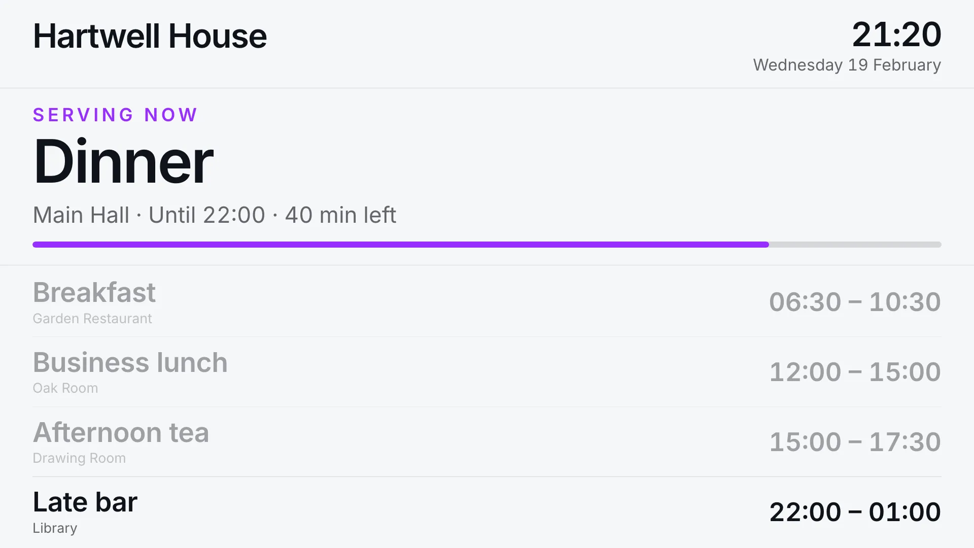 Meal Schedules Landscape screenshot 2