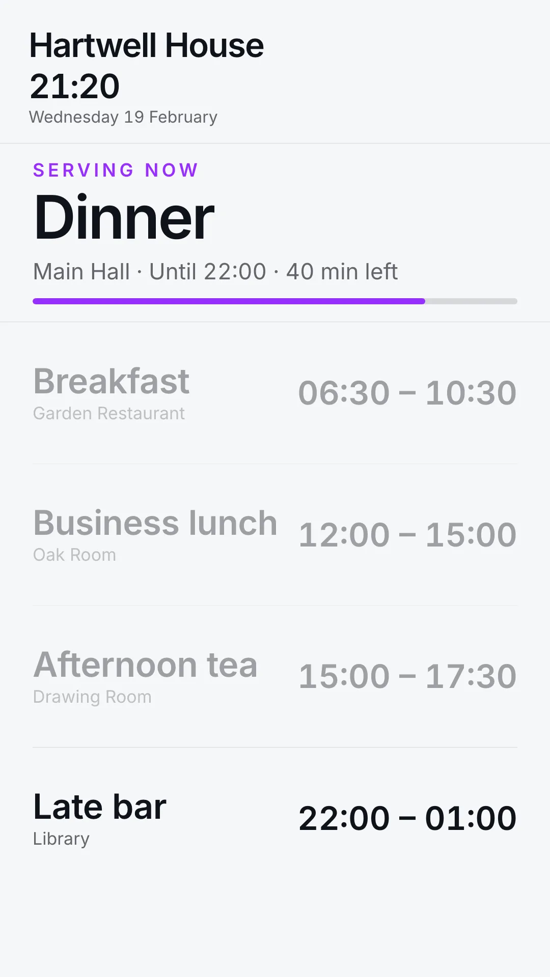 Meal Schedules Portrait screenshot 2