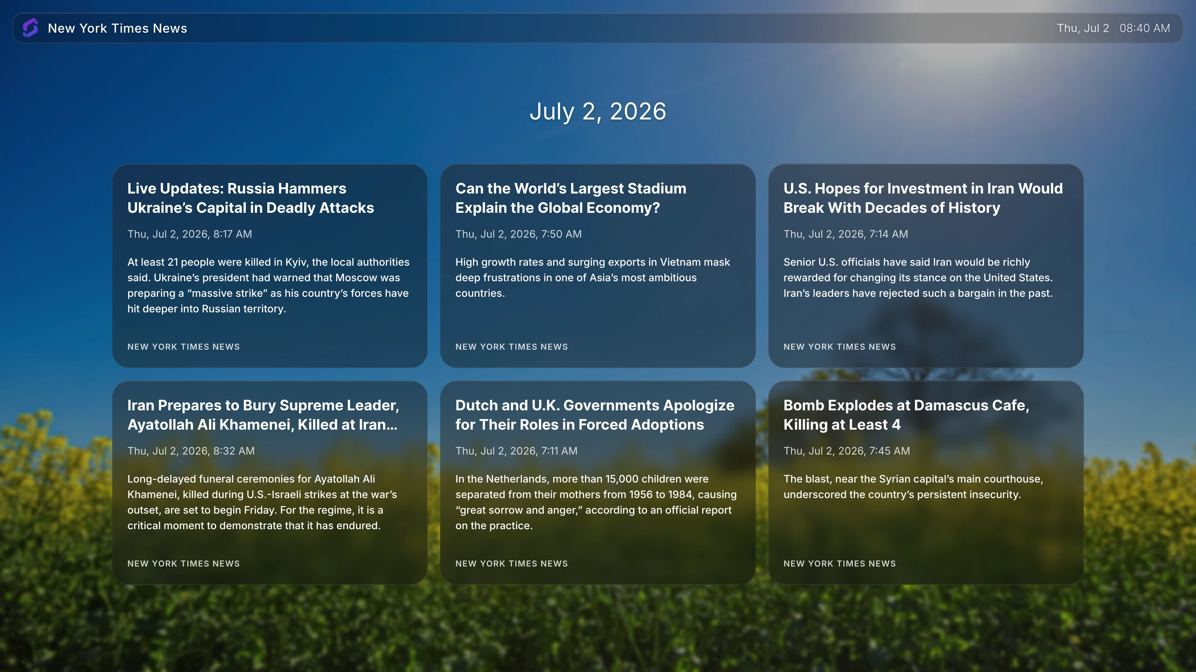NY Times News Landscape screenshot 1