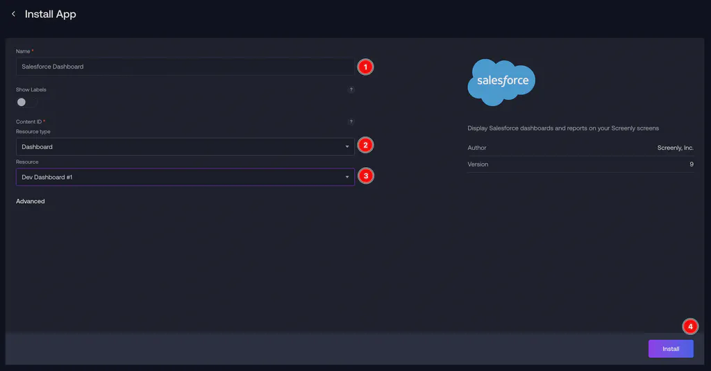 Salesforce app installation