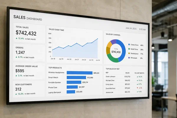Dashboard Signage: Put Business Dashboards on Any Screen