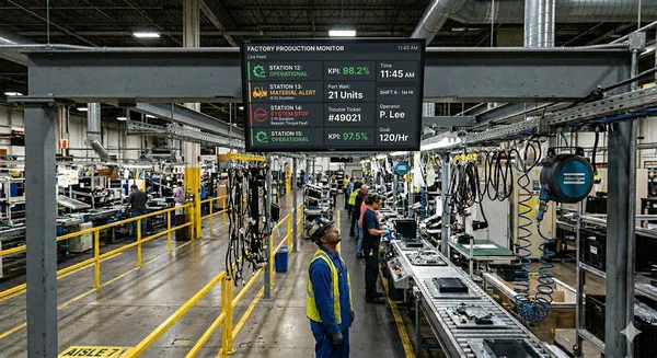 Andon and line-stop alert display on the plant floor
