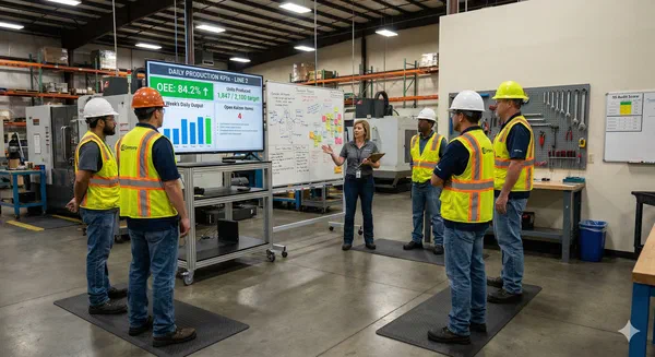 Continuous improvement Kaizen and KPI board