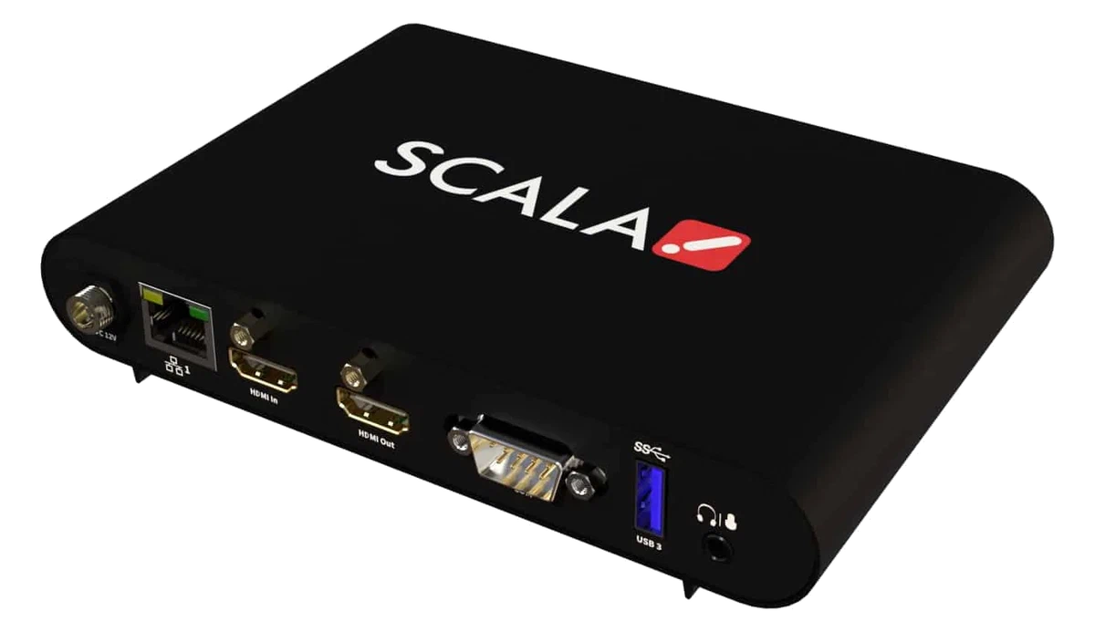 Compact Scala digital signage media player with HDMI in and out