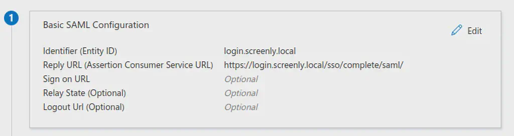 Azure SAML set up step 5.