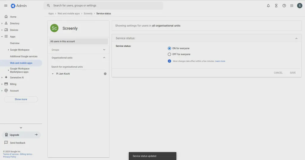 Google Workspace SAML setup step 9.