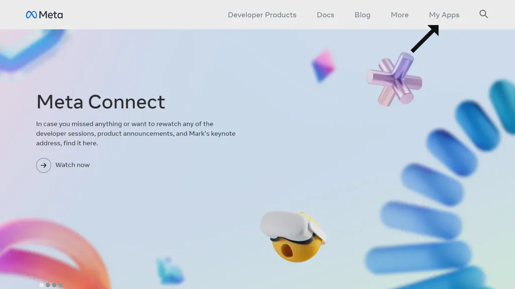 Meta for developers home page
