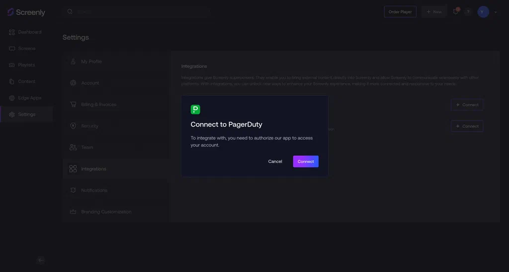 The PagerDuty Services setup page.