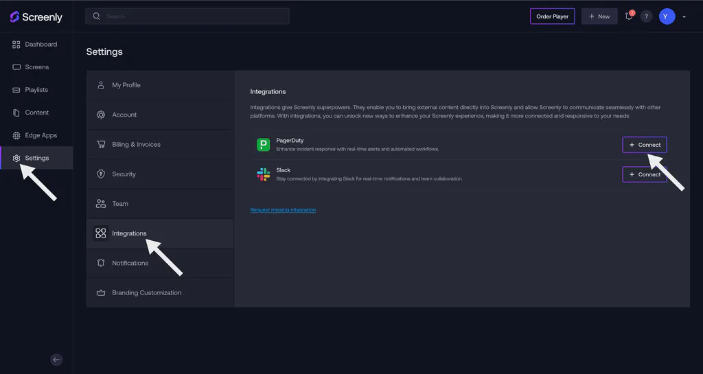 The PagerDuty Services setup page.