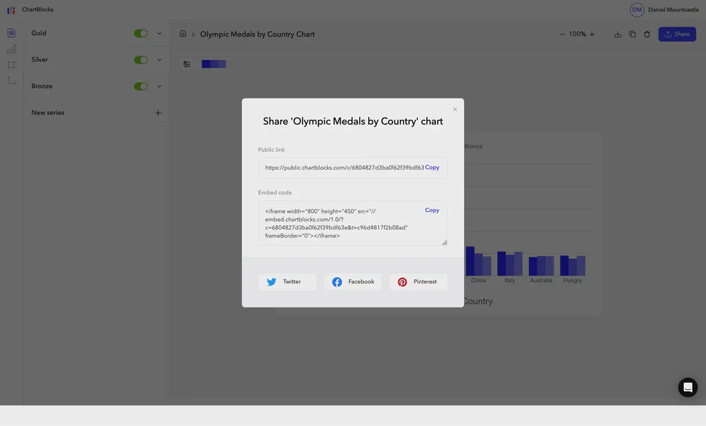 Access your ChartBlocks iframe embed link.