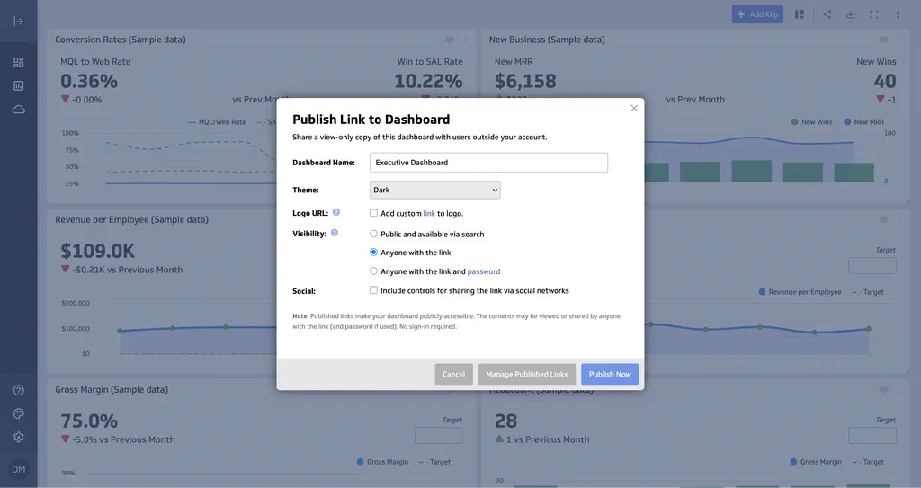 Access your Klipfolio share link.